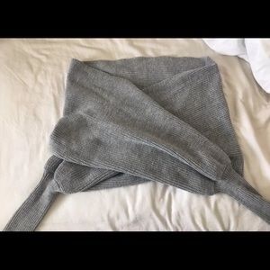 Off the shoulder wrap sweater